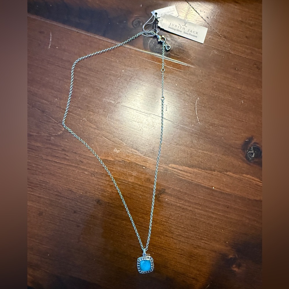 Judith Jack Silver Necklace with Blue Pendant